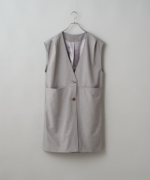 CIAOPANIC（チャオパニック）の「■タックデザインロングジレ/セットアップ着用可能（ベスト・レディース・グレー/ブルー・FREE）」の18枚目の写真