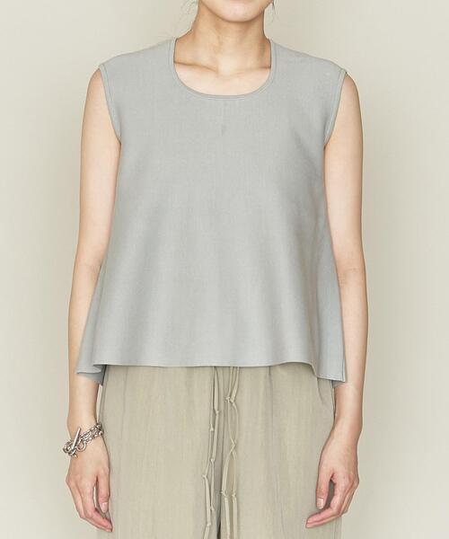 ASTRAET（アストラット）の「＜ASTRAET（アストラット）＞16G ミラノリブ フレア ノースリーブニット（ニット/セーター・レディース・オフホワイト/ライトグレー・FREE）」の3枚目の写真