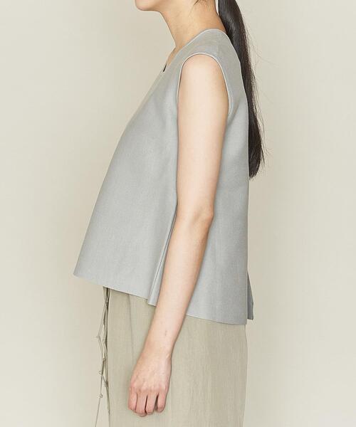 ASTRAET（アストラット）の「＜ASTRAET（アストラット）＞16G ミラノリブ フレア ノースリーブニット（ニット/セーター・レディース・オフホワイト/ライトグレー・FREE）」の4枚目の写真