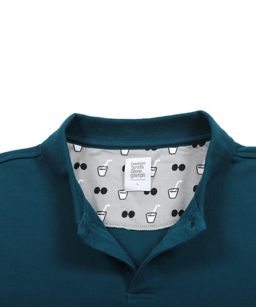 Design Tshirts Store graniph（デザイン　ティーシャツ　ストア　グラニフ）の「アザラッシー｜ビッグシルエットポロシャツ(ブルーグリーン)（ポロシャツ・メンズ・ブルーグリーン・SMALL/MEDIUM/LARGE）」の7枚目の写真