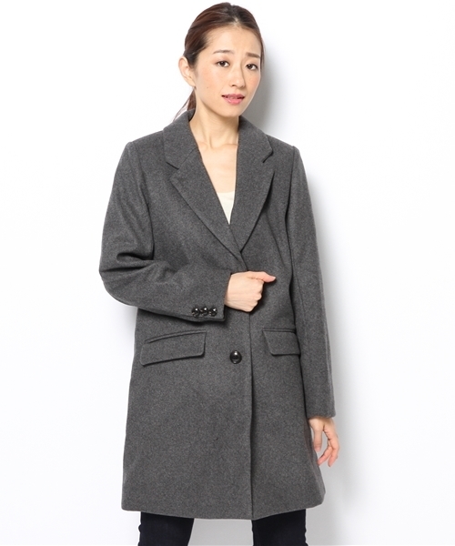 CIAOPANIC（チャオパニック）の「【Ciaopanic】メルトンチェスターコート（チェスターコート・レディース・キャメル/グレー/ネイビー/オフホワイト・FREE）」の2枚目の写真