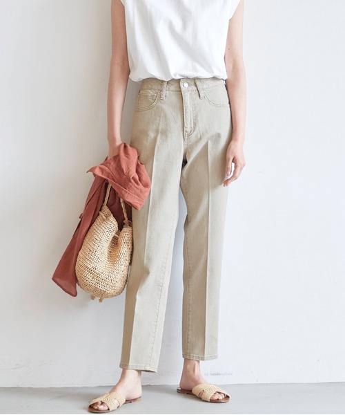 coca(coca)(コカ)の「テーパードカラーデニムパンツ(デニムパンツ・レディース・ライトグレー/グレー系その他・M/L)」の1枚目の写真