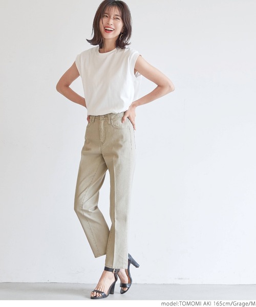 coca(coca)(コカ)の「テーパードカラーデニムパンツ(デニムパンツ・レディース・ライトグレー/グレー系その他・M/L)」の10枚目の写真