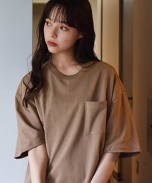 ビッグシルエット無地クルーネックTシャツ(半袖)/レディース メンズ