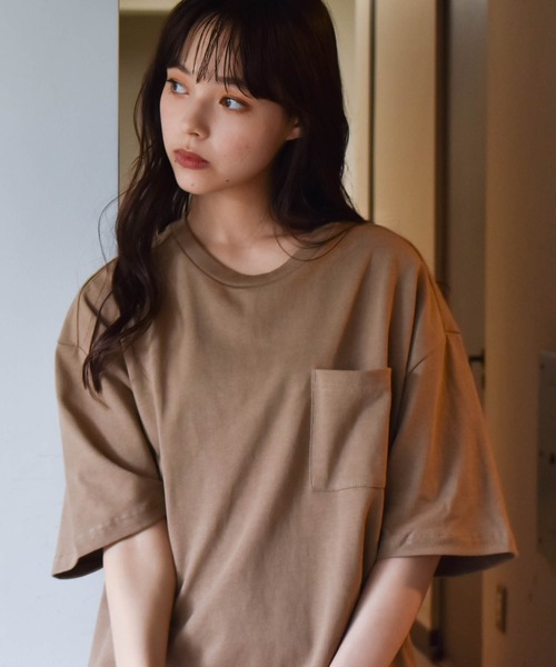 Starting Over(スターティングオーバー)の「ビッグシルエット無地クルーネックTシャツ(半袖)/レディース メンズ(Tシャツ/カットソー・メンズ・ブラック/ホワイト/サックスブルー/ライトパープル/ベージュ/テラコッタ/サンドベージュ/チャコール/グリーン・L/XL/M)」の5枚目の写真