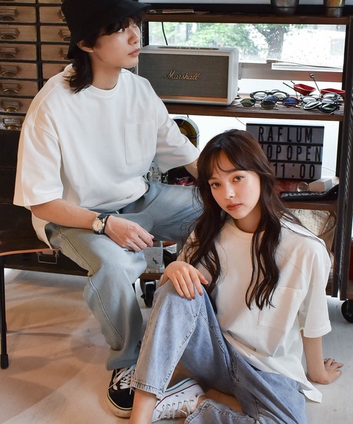 Starting Over(スターティングオーバー)の「ビッグシルエット無地クルーネックTシャツ(半袖)/レディース メンズ(Tシャツ/カットソー・メンズ・ブラック/ホワイト/サックスブルー/ライトパープル/ベージュ/テラコッタ/サンドベージュ/チャコール/グリーン・L/XL/M)」の16枚目の写真