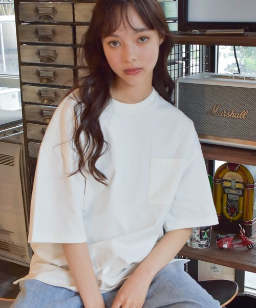 Starting Over(スターティングオーバー)の「ビッグシルエット無地クルーネックTシャツ(半袖)/レディース メンズ(Tシャツ/カットソー・メンズ・ブラック/ホワイト/サックスブルー/ライトパープル/ベージュ/テラコッタ/サンドベージュ/チャコール/グリーン・L/XL/M)」の12枚目の写真