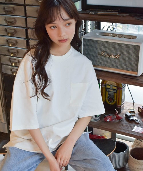 Starting Over(スターティングオーバー)の「ビッグシルエット無地クルーネックTシャツ(半袖)/レディース メンズ(Tシャツ/カットソー・メンズ・ブラック/ホワイト/サックスブルー/ライトパープル/ベージュ/テラコッタ/サンドベージュ/チャコール/グリーン・L/XL/M)」の13枚目の写真