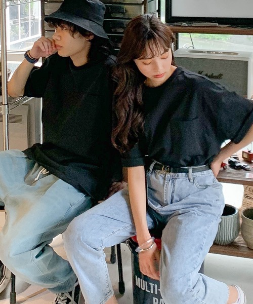 Starting Over(スターティングオーバー)の「ビッグシルエット無地クルーネックTシャツ(半袖)/レディース メンズ(Tシャツ/カットソー・メンズ・ブラック/ホワイト/サックスブルー/ライトパープル/ベージュ/テラコッタ/サンドベージュ/チャコール/グリーン・L/XL/M)」の22枚目の写真