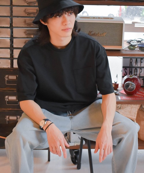 Starting Over(スターティングオーバー)の「ビッグシルエット無地クルーネックTシャツ(半袖)/レディース メンズ(Tシャツ/カットソー・メンズ・ブラック/ホワイト/サックスブルー/ライトパープル/ベージュ/テラコッタ/サンドベージュ/チャコール/グリーン・L/XL/M)」の18枚目の写真