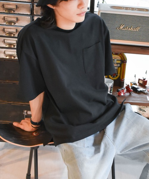 Starting Over(スターティングオーバー)の「ビッグシルエット無地クルーネックTシャツ(半袖)/レディース メンズ(Tシャツ/カットソー・メンズ・ブラック/ホワイト/サックスブルー/ライトパープル/ベージュ/テラコッタ/サンドベージュ/チャコール/グリーン・L/XL/M)」の19枚目の写真