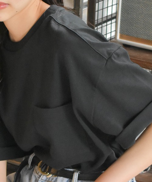 Starting Over(スターティングオーバー)の「ビッグシルエット無地クルーネックTシャツ(半袖)/レディース メンズ(Tシャツ/カットソー・メンズ・ブラック/ホワイト/サックスブルー/ライトパープル/ベージュ/テラコッタ/サンドベージュ/チャコール/グリーン・L/XL/M)」の17枚目の写真