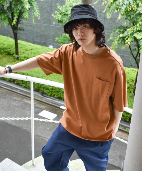 Starting Over(スターティングオーバー)の「ビッグシルエット無地クルーネックTシャツ(半袖)/レディース メンズ(Tシャツ/カットソー・メンズ・ブラック/ホワイト/サックスブルー/ライトパープル/ベージュ/テラコッタ/サンドベージュ/チャコール/グリーン・L/XL/M)」の15枚目の写真