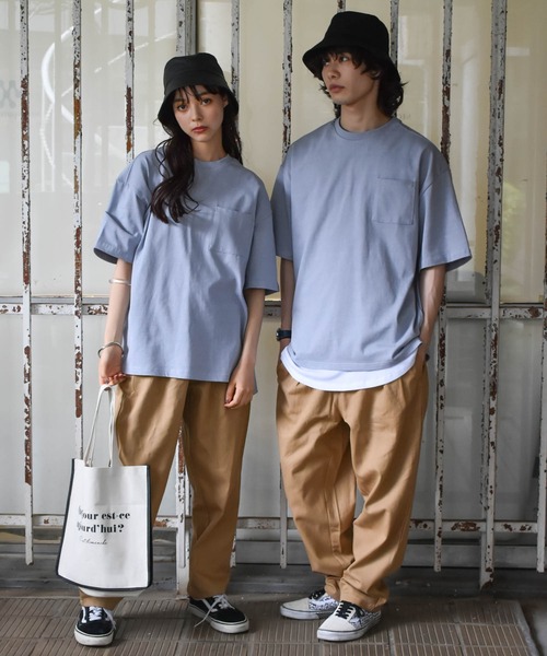 Starting Over(スターティングオーバー)の「ビッグシルエット無地クルーネックTシャツ(半袖)/レディース メンズ(Tシャツ/カットソー・メンズ・ブラック/ホワイト/サックスブルー/ライトパープル/ベージュ/テラコッタ/サンドベージュ/チャコール/グリーン・L/XL/M)」の22枚目の写真