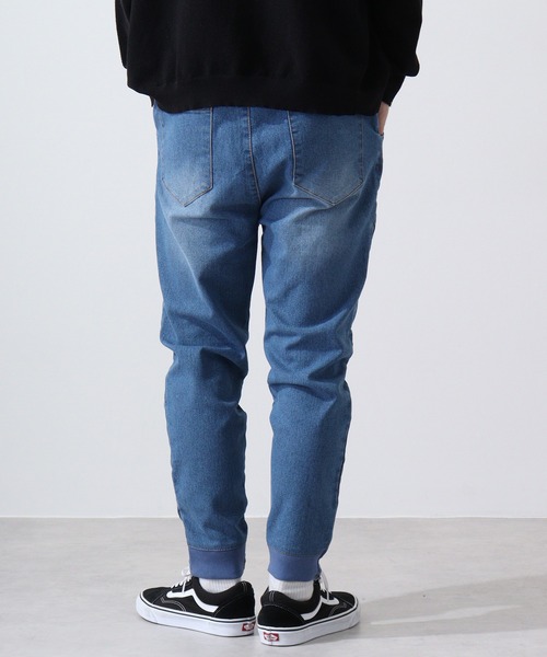 セール】BIGカーゴ ワイドテーパード ストレッチデニムパンツ 裾