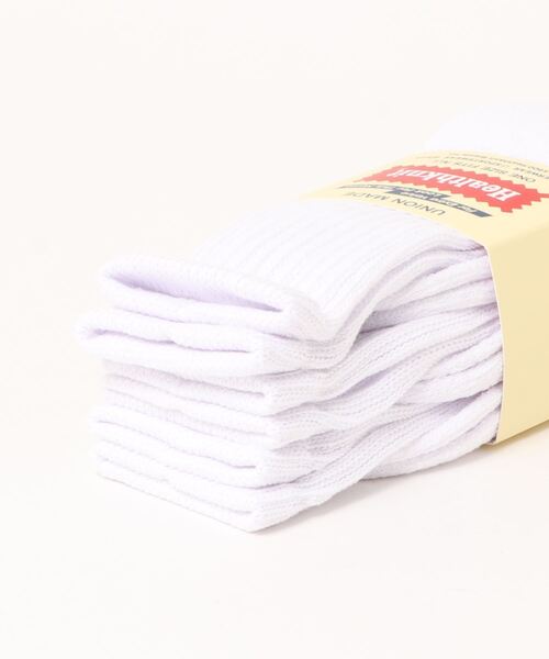 Healthknit（ヘルスニット）の「【Healthknit / ヘルスニット】3P 無地 シンカーラインソックス（ソックス/靴下・メンズ・ホワイト/ホワイト×ブラック・25-27）」の3枚目の写真