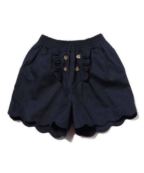 SHOO・LA・RUE（シューラルー）の「◆【90-140cm】スカラップショートパンツ（その他パンツ・キッズ・ベージュ/ネイビー/ピンク系・13/09/11/12/14/10）」の2枚目の写真