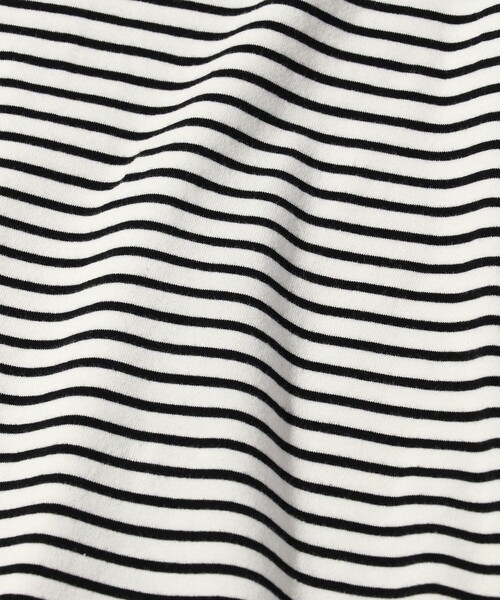 YSTRDY's TMRRW（イエスタデイズトゥモロー）の「YSTRDY'S TMRRW/イエスタデイズトゥモロー GENERIC BOAT NECK TEE LS COTTON BORDER JERSEY/ボートネック Tシャツ ロングスリーブ（Tシャツ/カットソー・メンズ・オフホワイト/チャコールグレー・MEDIUM/LARGE/SMALL）」の7枚目の写真