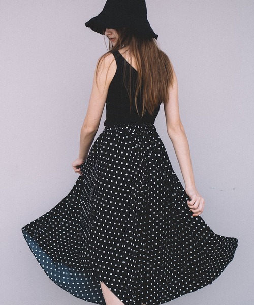 CAMILLE EAU（カミーユオー）の「ギャザーフレアスカート（スカート・レディース・オフホワイト/オリーブ/ドット・MEDIUM）」の20枚目の写真