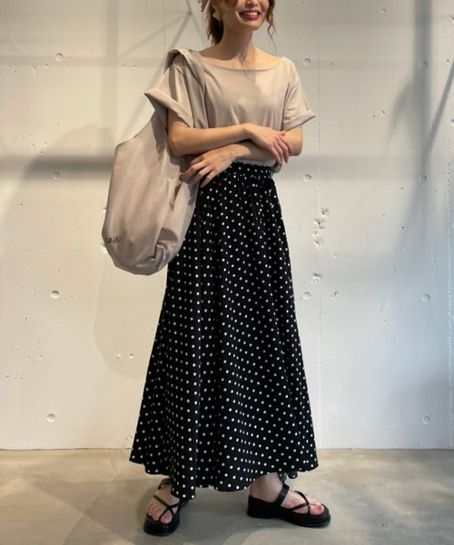 CAMILLE EAU（カミーユオー）の「ギャザーフレアスカート（スカート・レディース・オフホワイト/オリーブ/ドット・MEDIUM）」の21枚目の写真