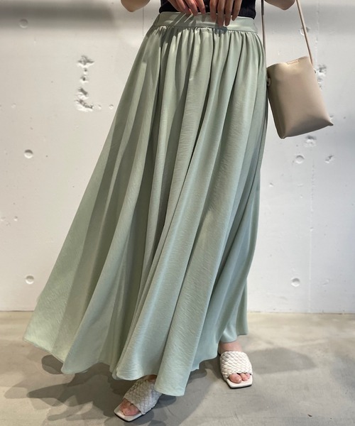 CAMILLE EAU（カミーユオー）の「ギャザーフレアスカート（スカート・レディース・オフホワイト/オリーブ/ドット・MEDIUM）」の9枚目の写真