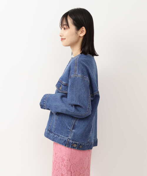 NATURAL BEAUTY BASIC（ナチュラルビューティーベーシック）の「ノーカラーＧジャン/0171255880（デニムジャケット・レディース・ネイビー・SMALL/MEDIUM）」の19枚目の写真