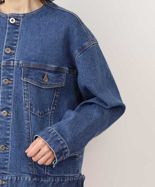 NATURAL BEAUTY BASIC（ナチュラルビューティーベーシック）の「ノーカラーＧジャン/0171255880（デニムジャケット・レディース・ネイビー・SMALL/MEDIUM）」の21枚目の写真