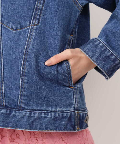 NATURAL BEAUTY BASIC（ナチュラルビューティーベーシック）の「ノーカラーＧジャン/0171255880（デニムジャケット・レディース・ネイビー・SMALL/MEDIUM）」の22枚目の写真