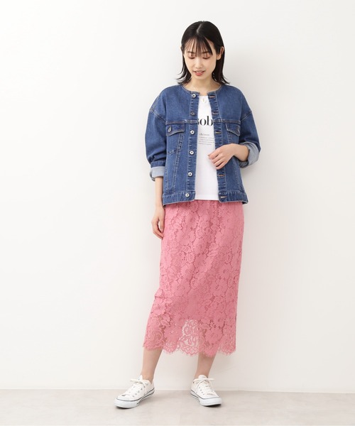 NATURAL BEAUTY BASIC（ナチュラルビューティーベーシック）の「ノーカラーＧジャン/0171255880（デニムジャケット・レディース・ネイビー・SMALL/MEDIUM）」の6枚目の写真