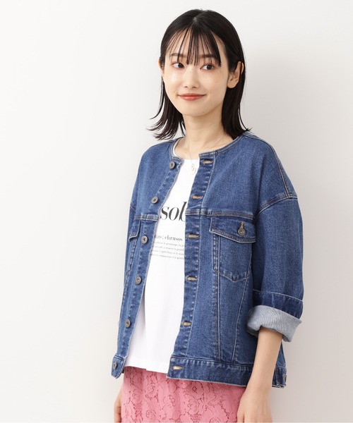 NATURAL BEAUTY BASIC（ナチュラルビューティーベーシック）の「ノーカラーＧジャン/0171255880（デニムジャケット・レディース・ネイビー・SMALL/MEDIUM）」の7枚目の写真