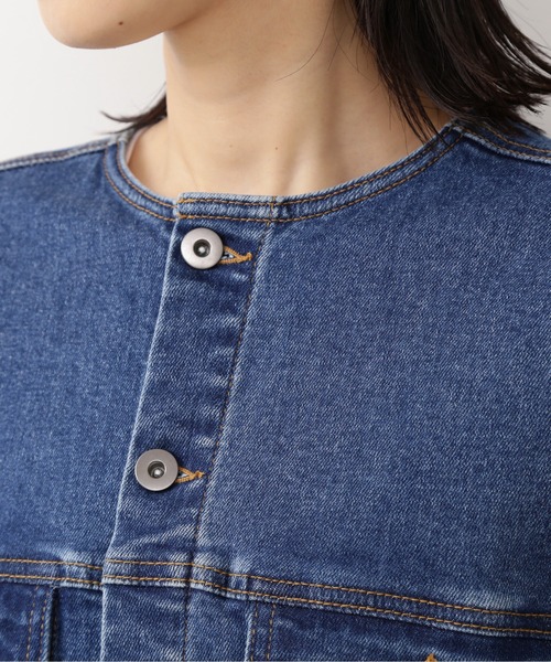 NATURAL BEAUTY BASIC（ナチュラルビューティーベーシック）の「ノーカラーＧジャン/0171255880（デニムジャケット・レディース・ネイビー・SMALL/MEDIUM）」の10枚目の写真