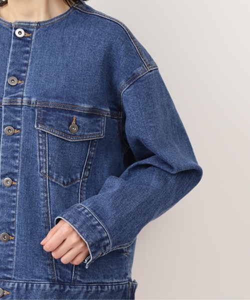 NATURAL BEAUTY BASIC（ナチュラルビューティーベーシック）の「ノーカラーＧジャン/0171255880（デニムジャケット・レディース・ネイビー・SMALL/MEDIUM）」の11枚目の写真
