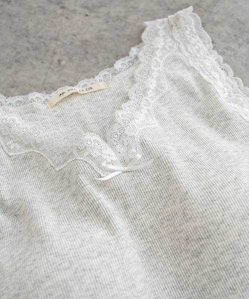 PUAL CE CIN（ピュアルセシン）の「ストレッチレースカップ付きインナー（タンクトップ・レディース・ブラック/オートミール/グレイッシュベージュ・FREE）」の14枚目の写真