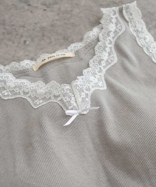 PUAL CE CIN（ピュアルセシン）の「ストレッチレースカップ付きインナー（タンクトップ・レディース・ブラック/オートミール/グレイッシュベージュ・FREE）」の16枚目の写真