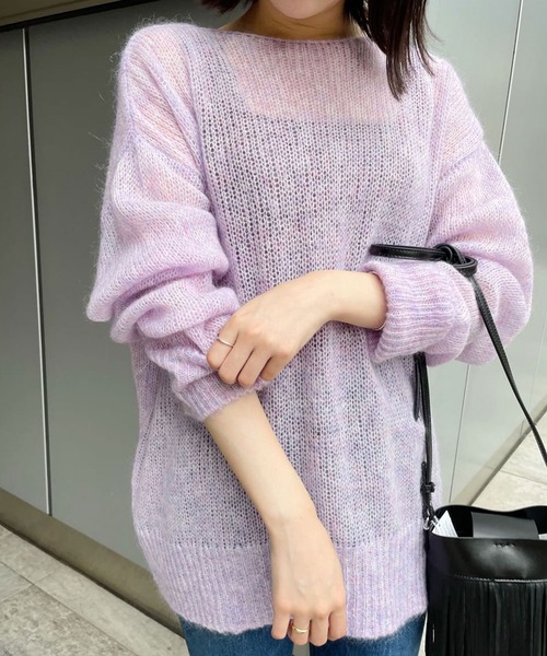 SHENERY（シーナリー）の「【WEB限定カラー：ミックス】モヘアプルオーバー（ニット/セーター・レディース・パープル/オフホワイト/ブルー/その他・FREE）」の4枚目の写真