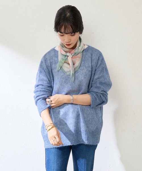 SHENERY（シーナリー）の「【WEB限定カラー：ミックス】モヘアプルオーバー（ニット/セーター・レディース・パープル/オフホワイト/ブルー/その他・FREE）」の7枚目の写真