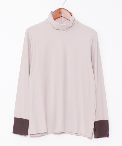 カヤ（カヤ）の「【カヤ】色合わせとっくり ハイネックトップス（Tシャツ/カットソー・レディース・ライトグレー/エンジ/スミクロ/ホワイト系その他・FREE）」の2枚目の写真