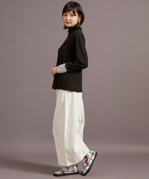 カヤ（カヤ）の「【カヤ】色合わせとっくり ハイネックトップス（Tシャツ/カットソー・レディース・ライトグレー/エンジ/スミクロ/ホワイト系その他・FREE）」の5枚目の写真