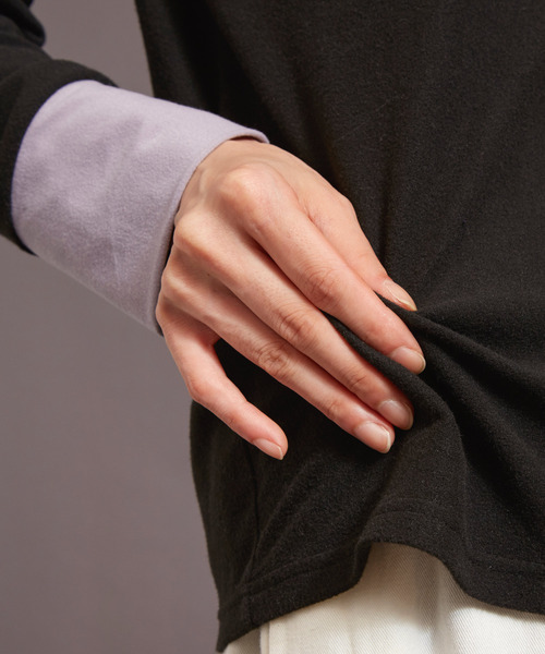 カヤ（カヤ）の「【カヤ】色合わせとっくり ハイネックトップス（Tシャツ/カットソー・レディース・ライトグレー/エンジ/スミクロ/ホワイト系その他・FREE）」の13枚目の写真