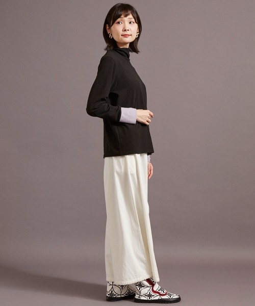 カヤ（カヤ）の「【カヤ】色合わせとっくり ハイネックトップス（Tシャツ/カットソー・レディース・ライトグレー/エンジ/スミクロ/ホワイト系その他・FREE）」の8枚目の写真