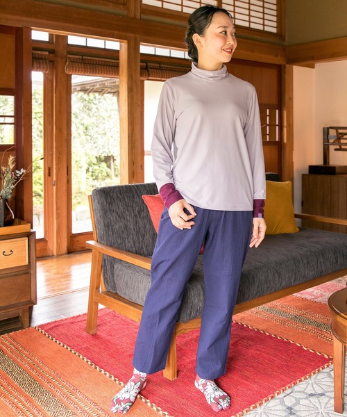 カヤ（カヤ）の「【カヤ】色合わせとっくり ハイネックトップス（Tシャツ/カットソー・レディース・ライトグレー/エンジ/スミクロ/ホワイト系その他・FREE）」の9枚目の写真