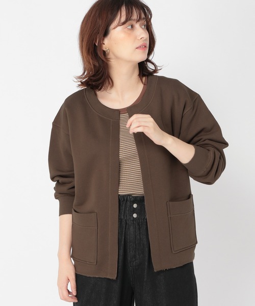 studio CLIP（スタディオクリップ）の「ヘヴィー裏毛着流しカーディガン（カーディガン/ボレロ・レディース・ライトグレー/スモーク/ブラウン・LARGE/MEDIUM）」の3枚目の写真