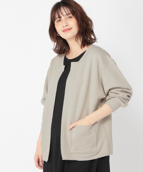 studio CLIP（スタディオクリップ）の「ヘヴィー裏毛着流しカーディガン（カーディガン/ボレロ・レディース・ライトグレー/スモーク/ブラウン・LARGE/MEDIUM）」の2枚目の写真