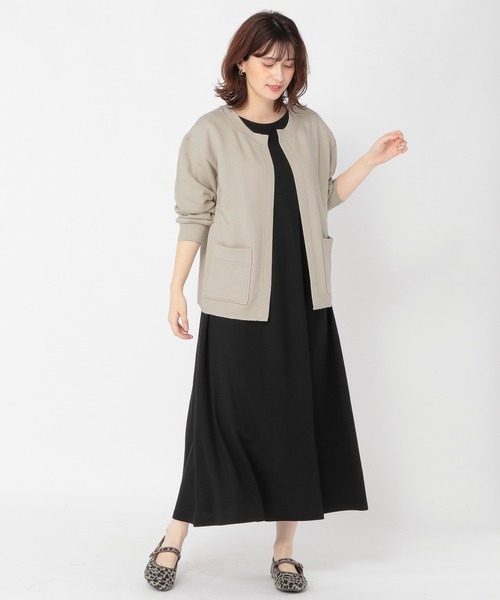 studio CLIP（スタディオクリップ）の「ヘヴィー裏毛着流しカーディガン（カーディガン/ボレロ・レディース・ライトグレー/スモーク/ブラウン・LARGE/MEDIUM）」の4枚目の写真