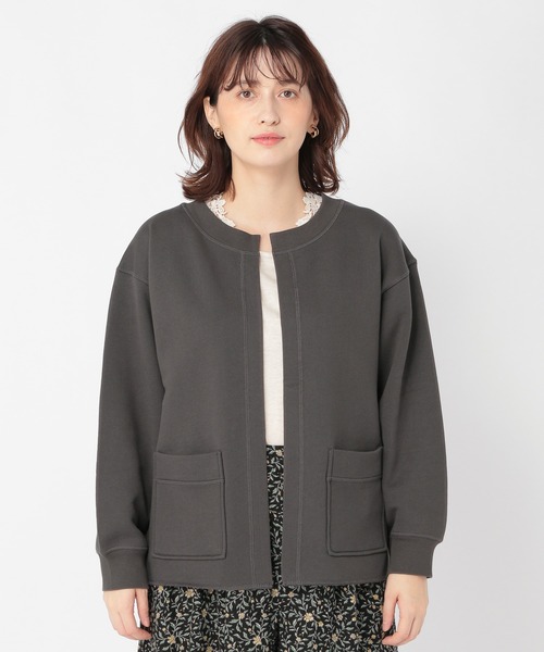 studio CLIP（スタディオクリップ）の「ヘヴィー裏毛着流しカーディガン（カーディガン/ボレロ・レディース・ライトグレー/スモーク/ブラウン・LARGE/MEDIUM）」の13枚目の写真