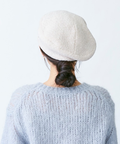 Chapeau d' O（シャポードオー）の「Chapeau d' O Color Boa Beret（ハンチング/ベレー帽・レディース・ホワイト/ライトグリーン/ブラック・M/57.5cm）」の11枚目の写真