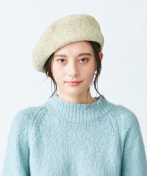 Chapeau d' O（シャポードオー）の「Chapeau d' O Color Boa Beret（ハンチング/ベレー帽・レディース・ホワイト/ライトグリーン/ブラック・M/57.5cm）」の15枚目の写真