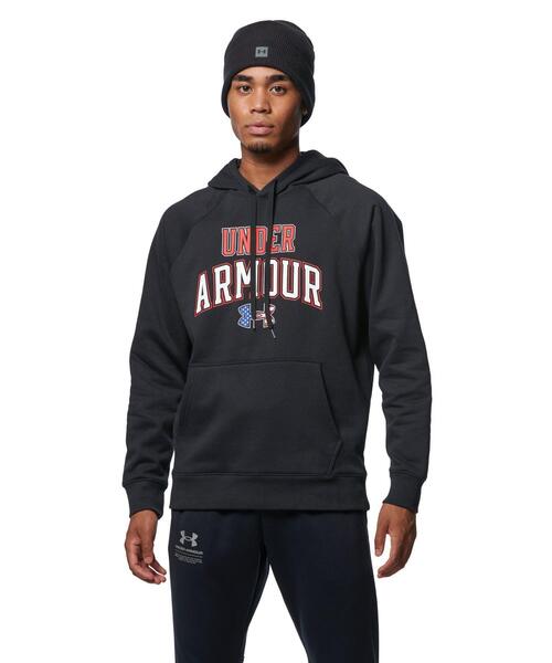 UNDER ARMOUR(アンダーアーマー)の「UAライバルフリース フーディー USフラッグ(トレーニング/メンズ)(スウェット・メンズ・グレー/ブラック・S/L/XXL/M/XL/3XL)」の2枚目の写真