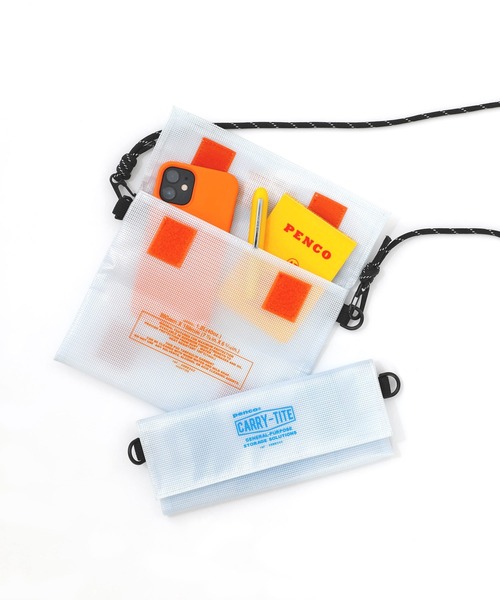 PENCO（ペンコ）の「penco ペンコ キャリータイトケース サコッシュ クリア M（ポーチ・メンズ・オレンジ/ライトブルー・FREE）」の2枚目の写真