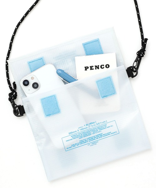 PENCO（ペンコ）の「penco ペンコ キャリータイトケース サコッシュ クリア M（ポーチ・メンズ・オレンジ/ライトブルー・FREE）」の3枚目の写真
